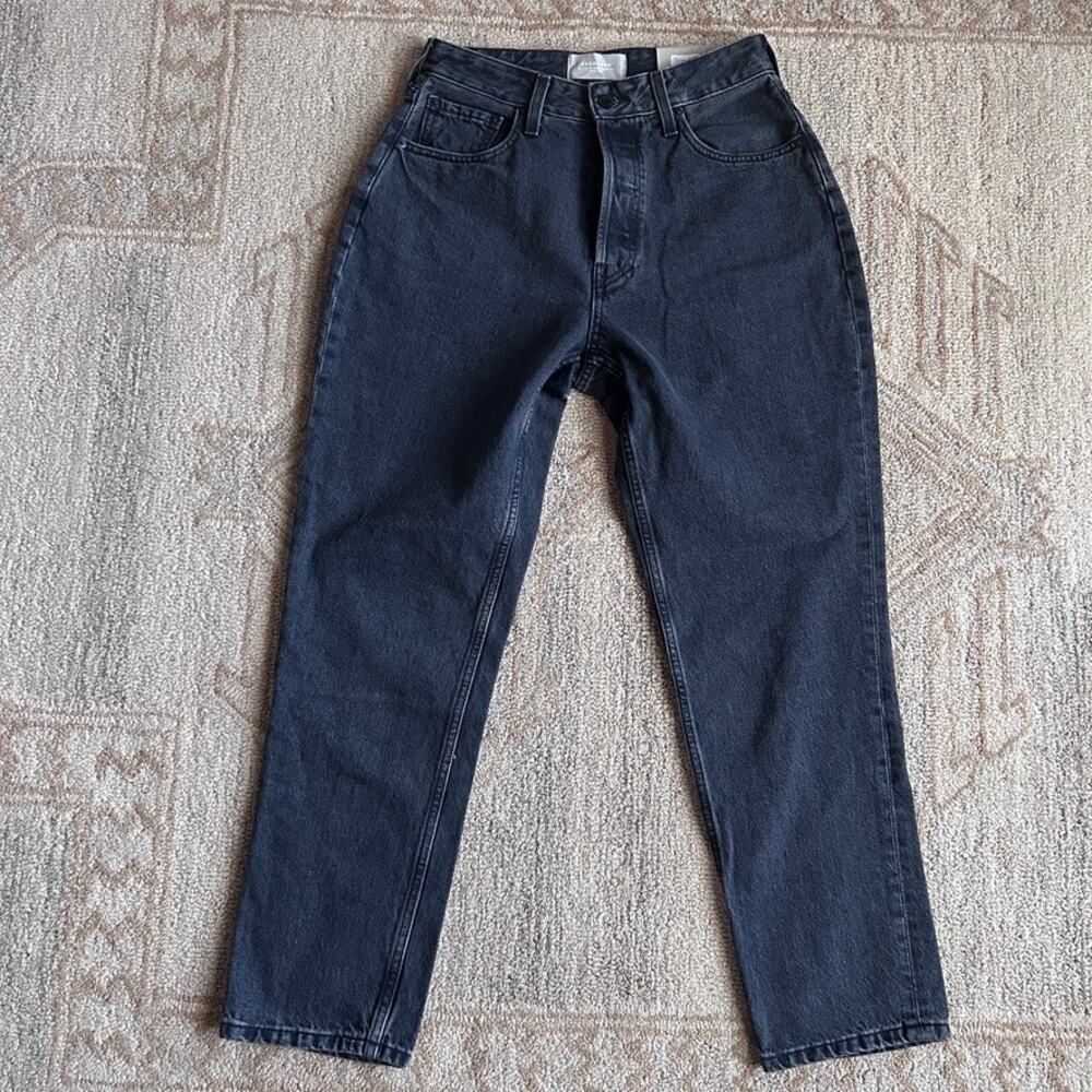 Everlane Curvy 90s Cheeky Straight Jeans Black High Rise Organic Cotton 30 NWT